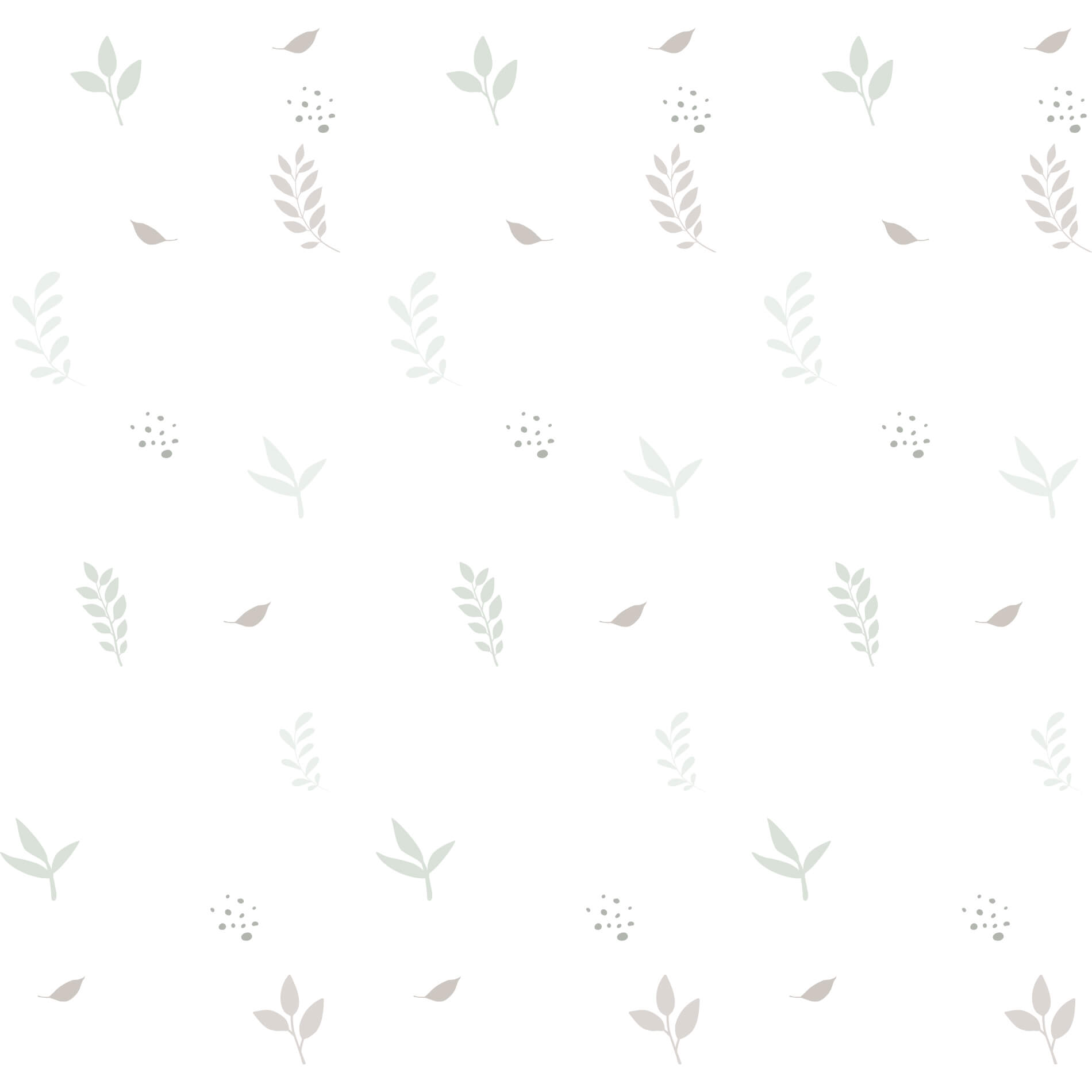 Imagem detalhada do papel de parede com padrão de folhas e ramos mostrando textura e acabamento fosco