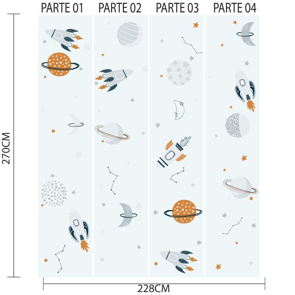 Papel de Parede Menino Espaço Dimensoes K4