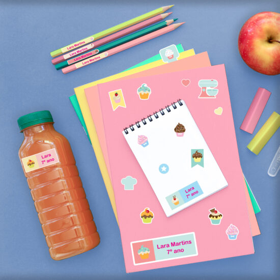 Etiquetas Escolares Personalizadas Cupcake e 2 Tags Mochila Etiquetas Escolares Personalizadas Cupcake e 2 Tags Mochila