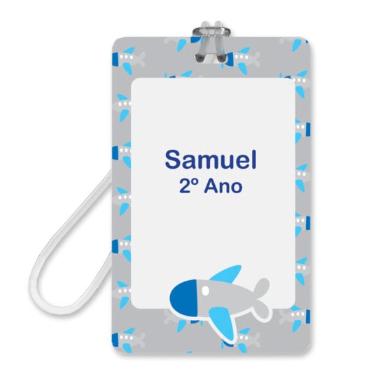 Etiquetas Escolares Personalizadas Aviões Kit Jumbo 2 Tags
