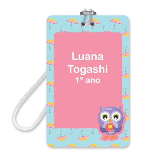 Etiquetas Escolares Personalizadas Meninas Coruja Tag Mochila