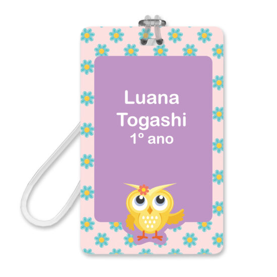 Etiquetas Escolares Personalizadas Corujas e 2 Tags Mochila