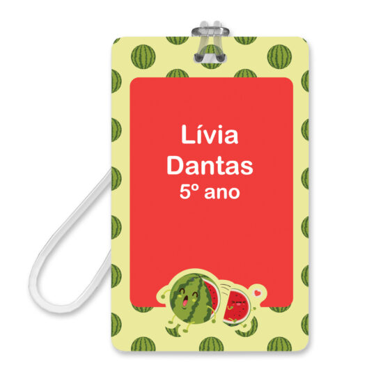 Etiquetas Escolares Personalizadas Melancia 2 Tags Mochila