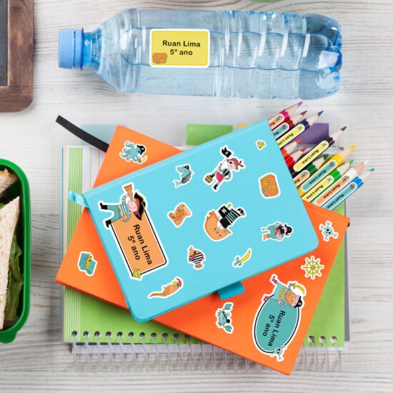 Etiqueta escolar menino