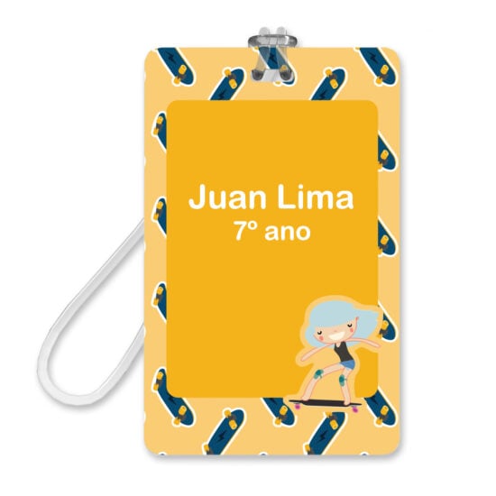 Etiquetas Escolares Personalizadas Skate 2 Tags Mochila