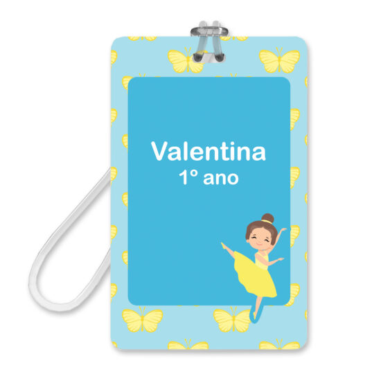 Etiquetas Escolares Bailarina Personalizadas 2 Tags Mochila