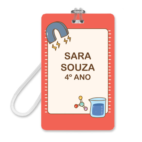 Etiquetas Escolares Personalizadas Ciências 2 Tags Mochila