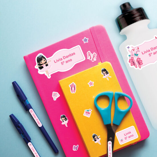 Etiqueta Escolar Personalizada Bailarina Asiática Kit Jumbo