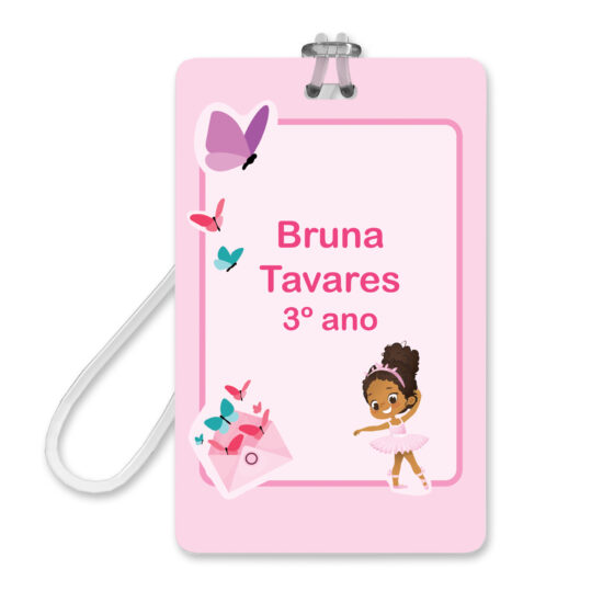Etiquetas Escolares Bailarina Negra Parda Tag Mochila