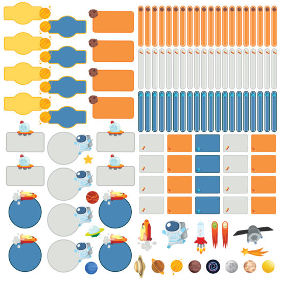 Etiqueta Escolar Personalizada Espaço Sistema Solar Kit Jumbo