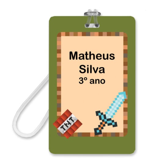 Etiquetas Escolares Minecraft Personalizadas 2 Tags Mochila