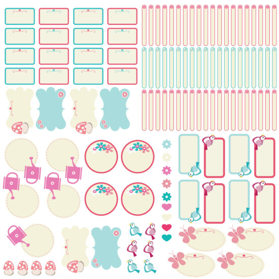 Etiquetas Escolares Personalizadas Flores Jardim Kit Jumbo