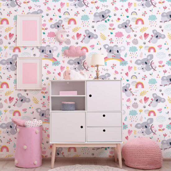 Papel de Parede Infantil Coalas Menina 57x270cm