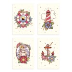 Placas Quarto Infantil Marinheiro Vintage 30x40cm Kit 4un