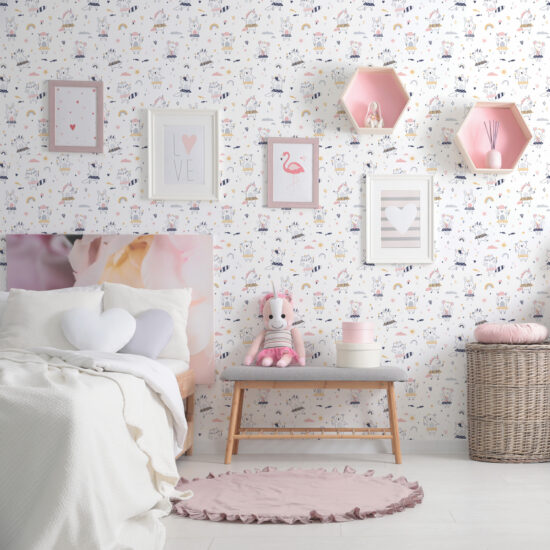 Papel de Parede Animais Ballet para Quarto Infantil 57x270cm