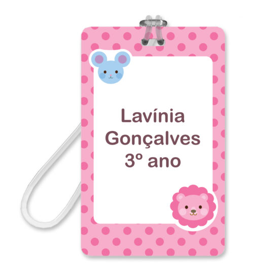 Etiquetas Escolares Meninas Safari Rosa com 2 Tags Mochila Etiquetas Escolares Meninas Safari Rosa com 2 Tags Mochila