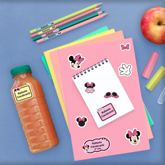 Etiquetas Escolares Minnie Mouse Personalizadas Kit Jumbo Etiquetas Escolares Minnie Mouse Personalizadas Kit Jumbo