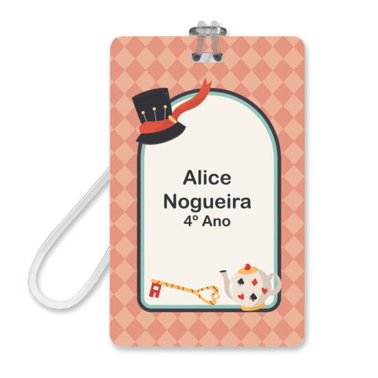 Etiquetas Escolares Personalizadas Alice com Tag Mochila
