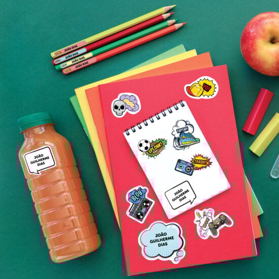 Etiquetas para material escolar