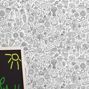 Papel de Parede com desenho para colorir