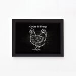 Quadro Churrasco Cortes Brasileiros Galinha Moldura Preta 22x32cm
