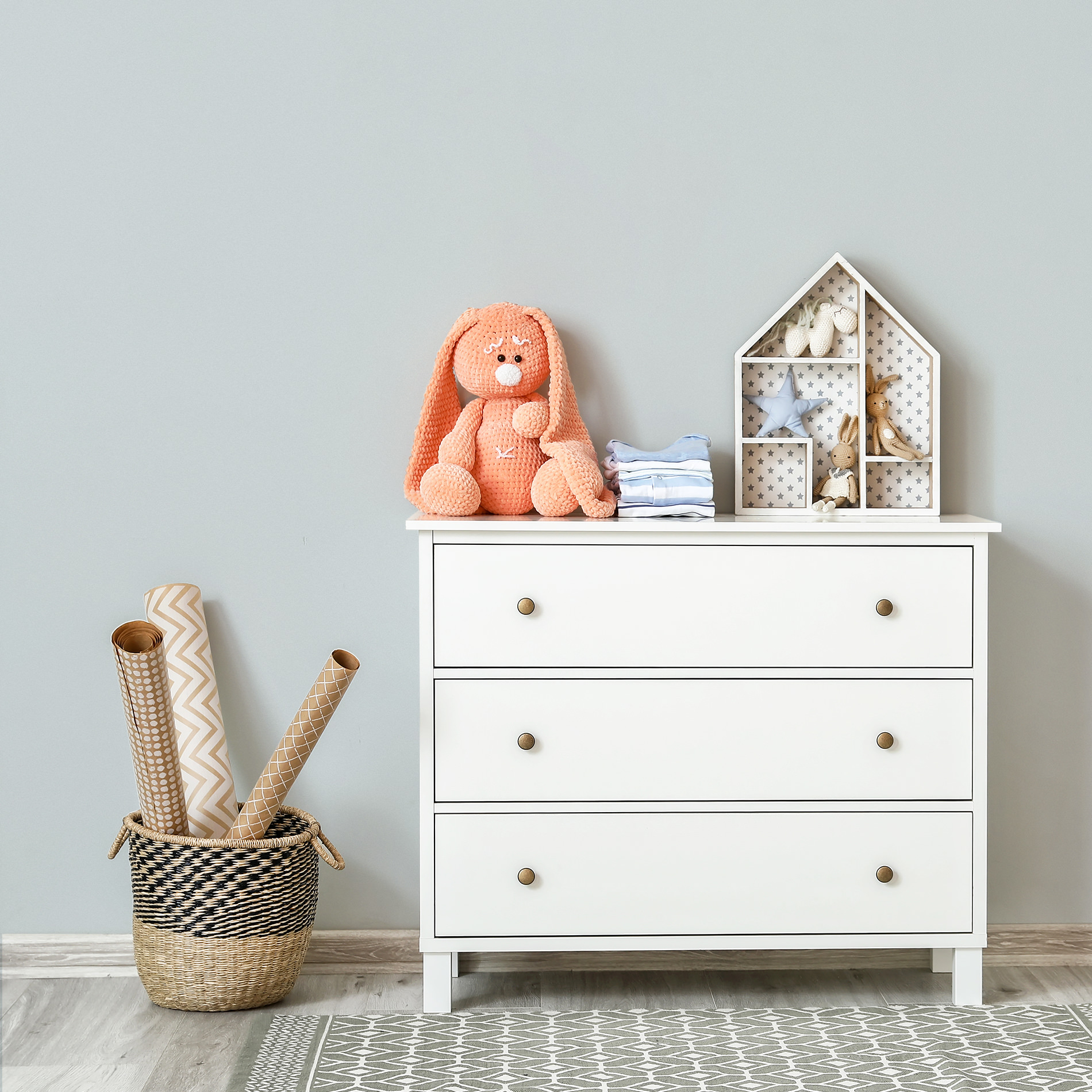 Chest,Of,Drawers,With,Clothes,And,Toys,In,Children's,Room
