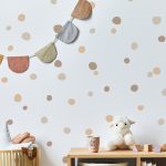Adesivo De Parede Bolinhas Irregulares Infantil tons de Bege 2m²