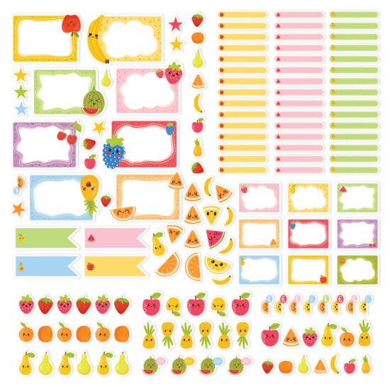 Etiquetas Escolares Frutas Personalizadas 156un
