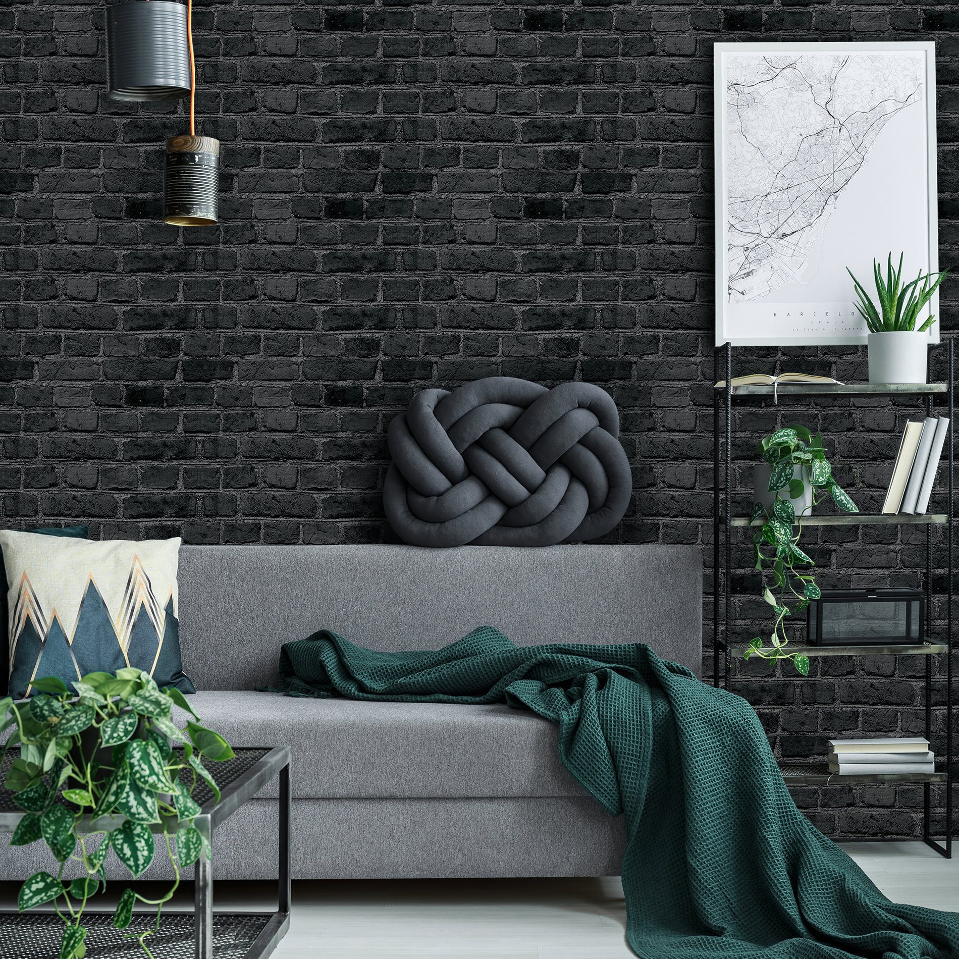 Papel de Parede Preto Sala de Estar