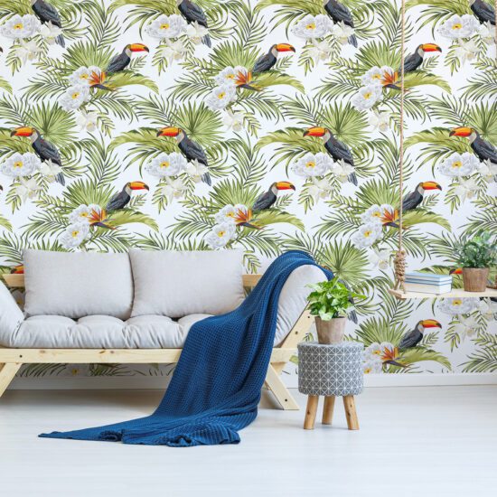 Papel de Parede Floral Tucano rolo 57x270cm