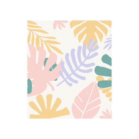 Papel de Parede Painel Folhagem Floral Tons Pasteis 4 rolos – 6m²