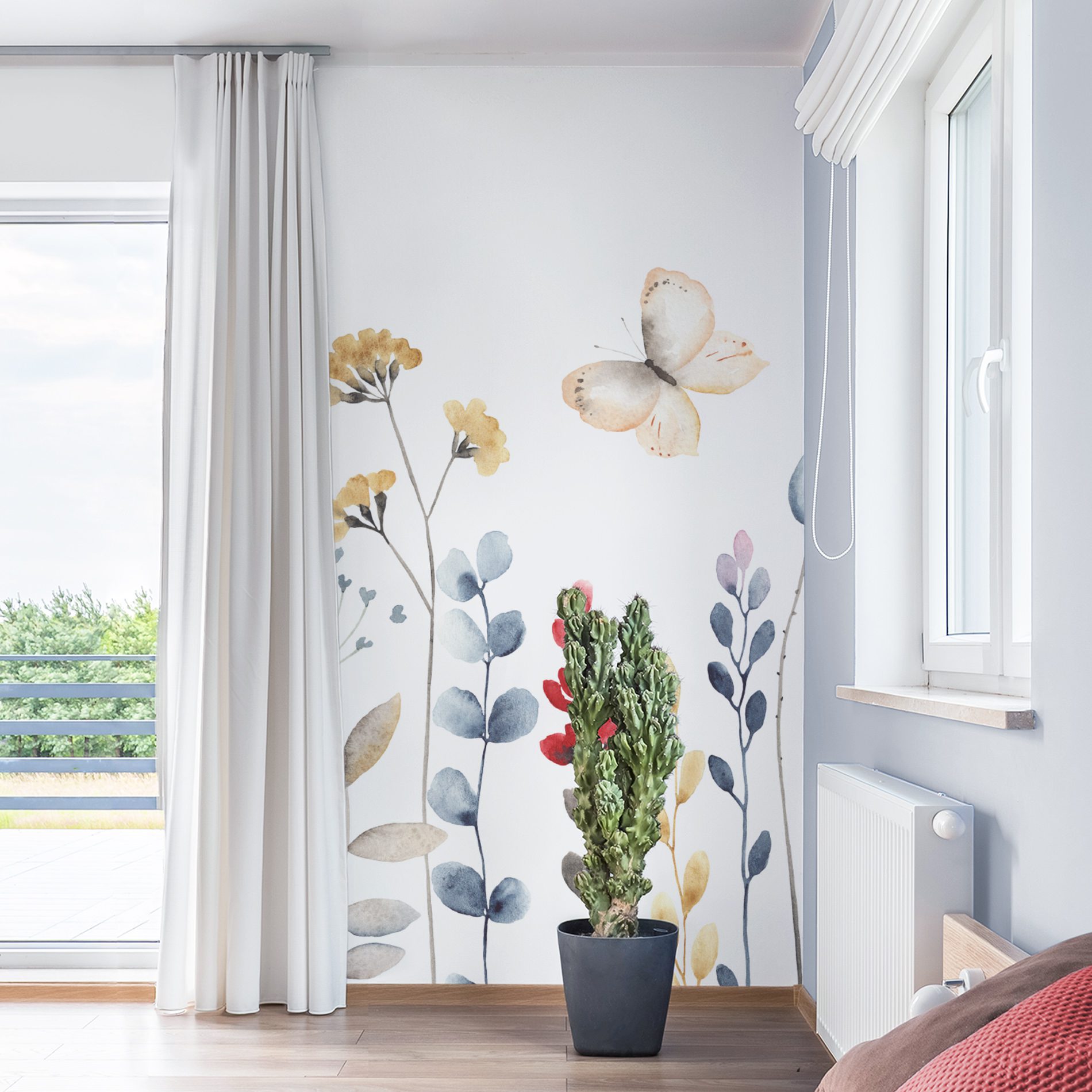 Bright,Bedroom,With,Large,Bed,And,Open,Balcony,Doors
