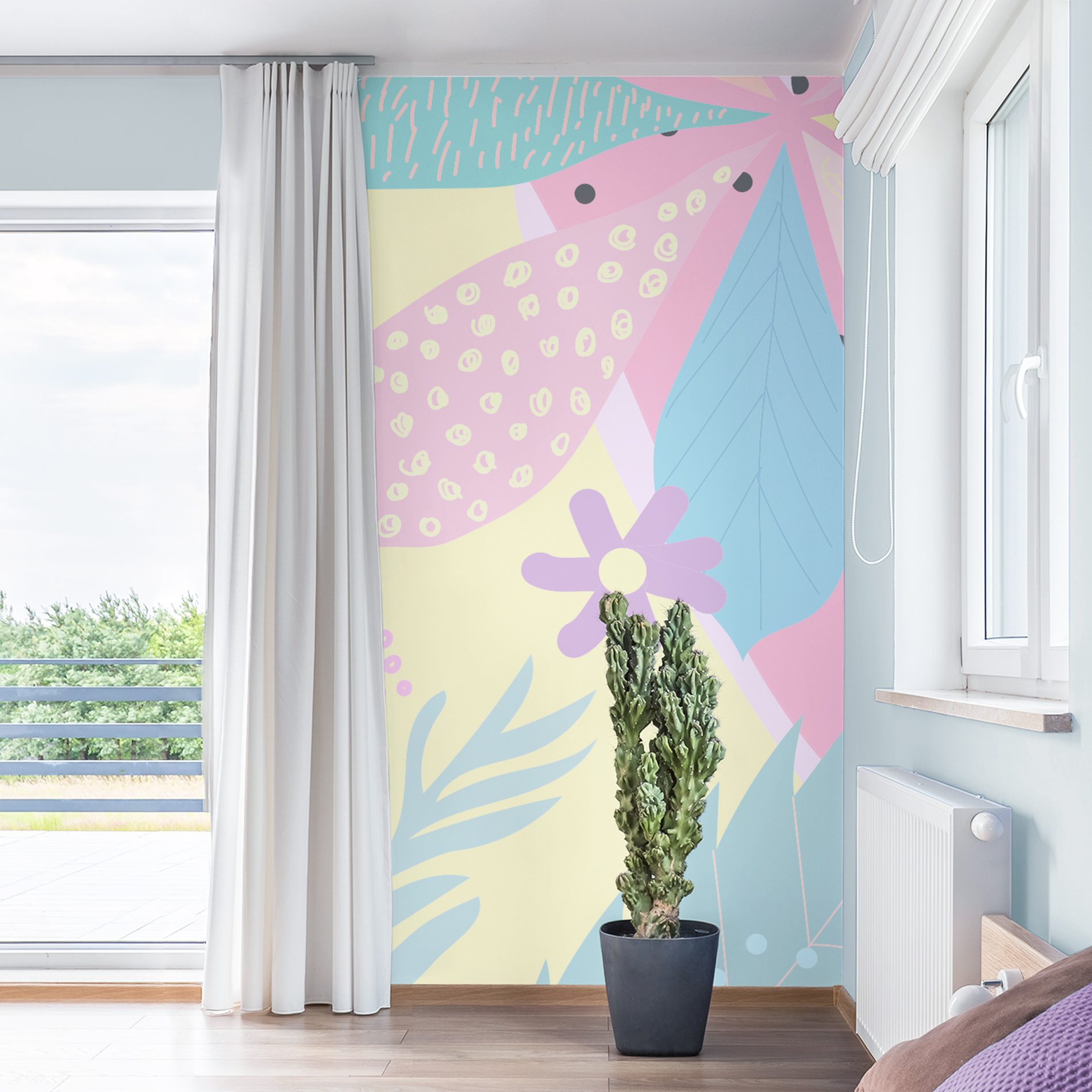 Bright,Bedroom,With,Large,Bed,And,Open,Balcony,Doors