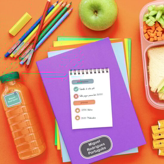 Etiquetas Cadernos Escolares