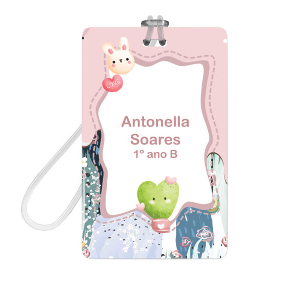 Etiquetas Personalizadas Material Escolar Menina Cacto e Tag