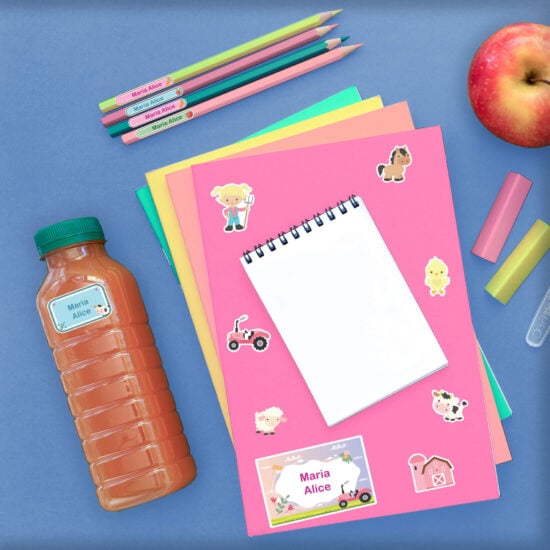 Etiquetas Cadernos Escolares