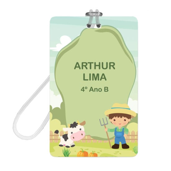 Etiquetas Material Escolar Personalizadas Fazenda com 2 Tags