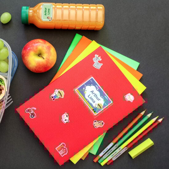 Etiquetas cadernos escolares