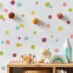 Adesivo De Parede Bolinhas Irregulares Coloridas 2m²