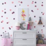 Adesivo De Parede Bolinhas Irregulares Rosa e Magenta 2m²