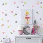 Adesivo De Parede Bolinhas Irregulares Rosa Cinza Verde 2m²
