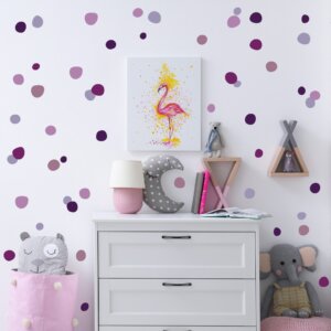 Adesivo de parede bolinhas Infantil tons de lilas