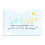 Placa Decorativa Frase Anjo da Guarda Infantil Azul 30x40cm