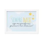 Quadro Frase Anjo da Guarda Azul Moldura Branca 33x43cm