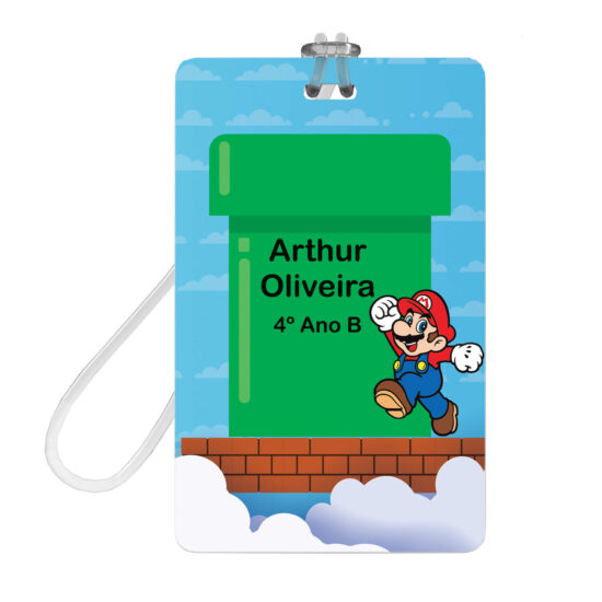 Etiquetas Escolares Super Mario Personalizadas 2 Tag Mochila