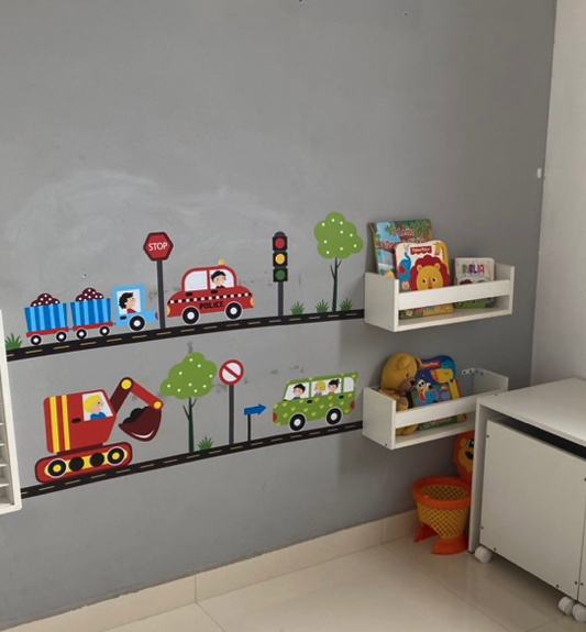 Adesivo de Parede para Quarto Infantil Carros na Cidade