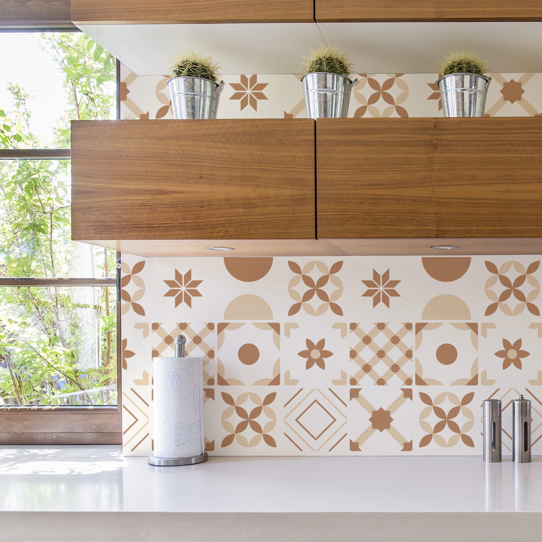 Adesivo de Azulejo Parede Cozinha Banheiro Mocha