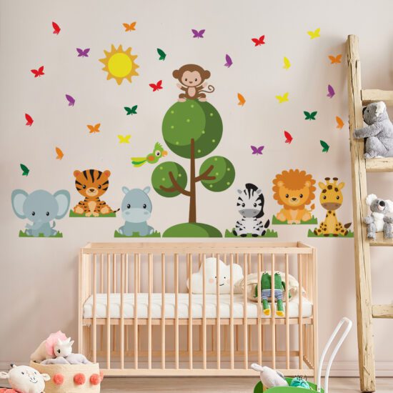 Adesivo de Parede Safari Baby para Quarto Infantil