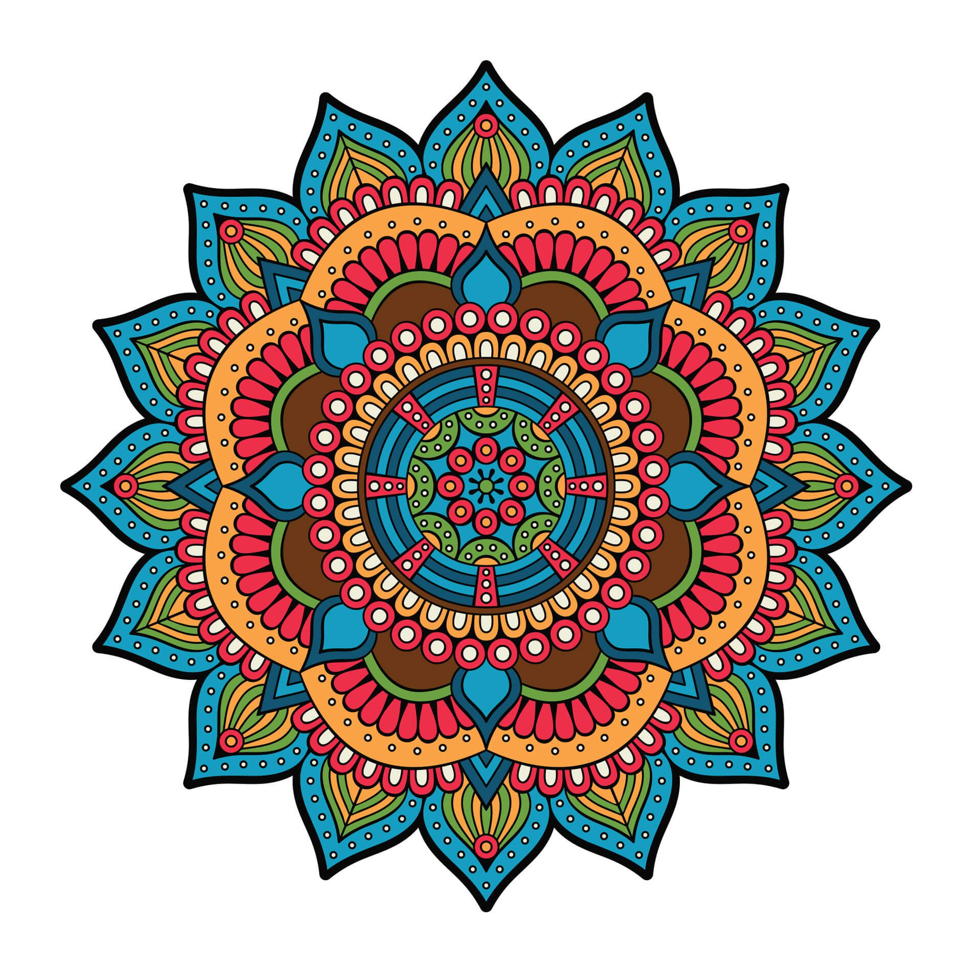 Adesivo de Parede para Sala Mandala Azul Turquesa