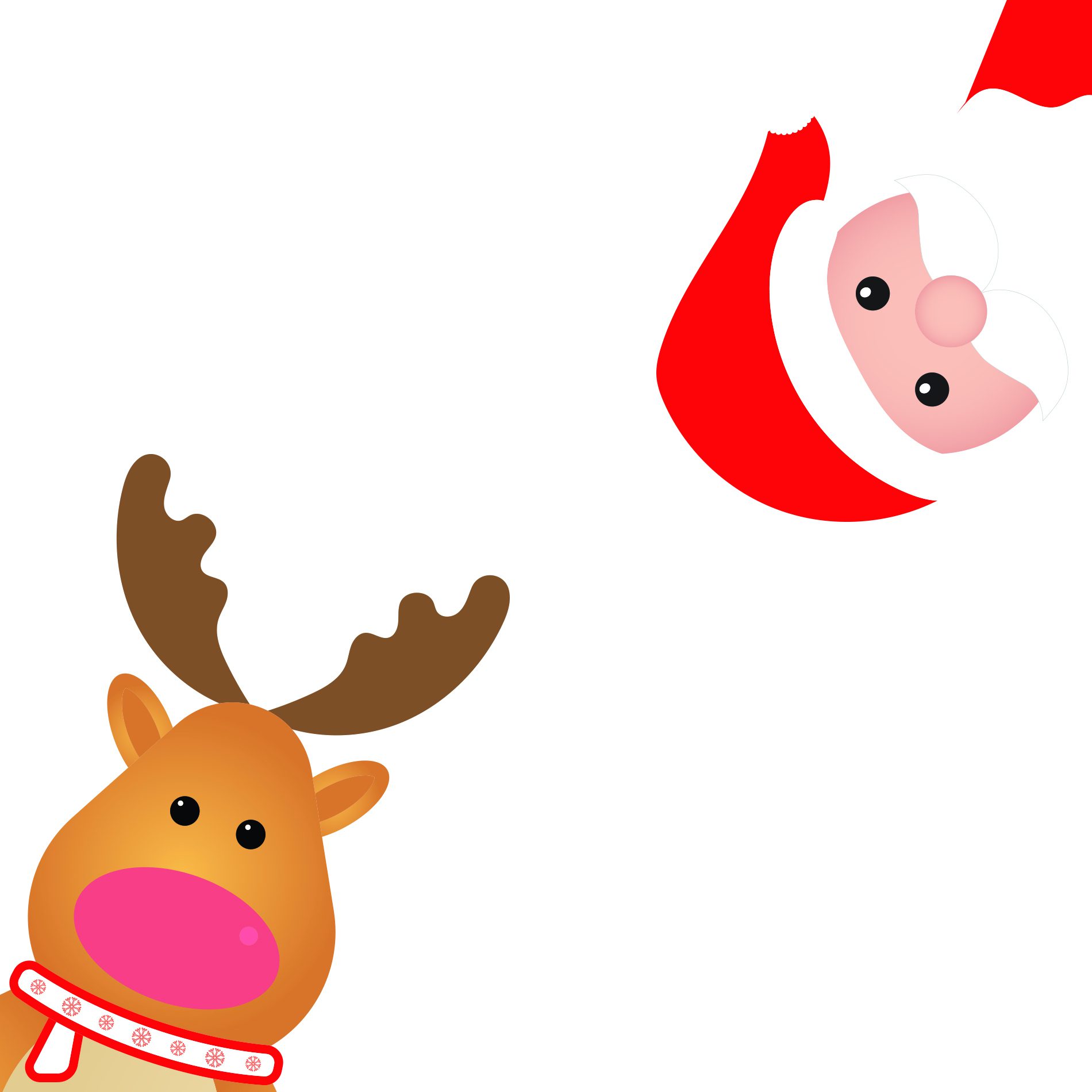 Adesivo de Porta e Parede Natal Papai Noel e Rena
